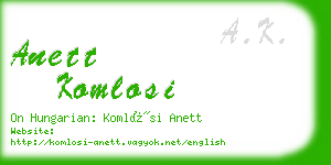 anett komlosi business card